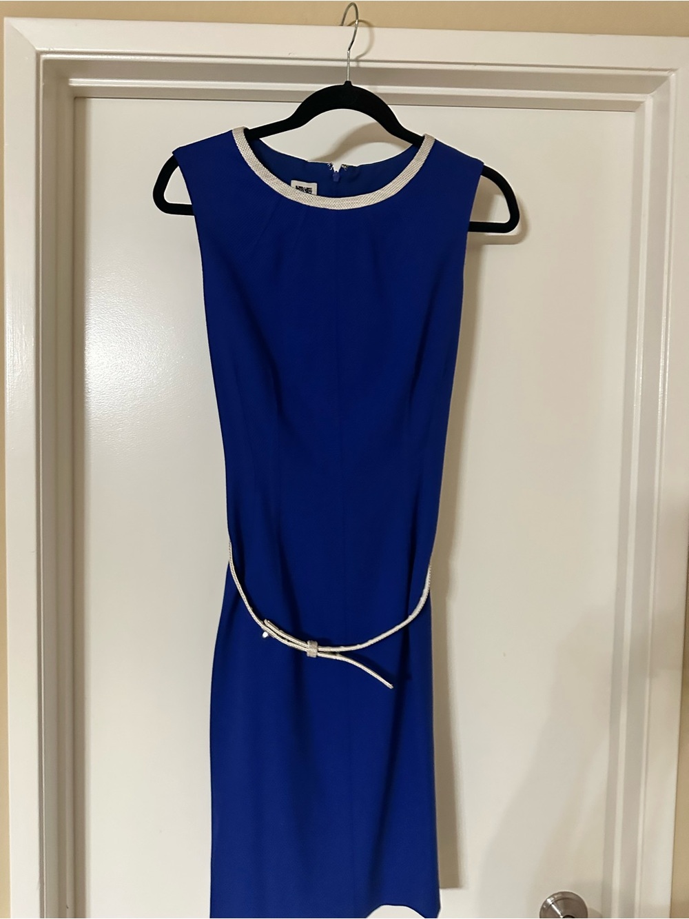 Anne Klein Cobalt Blue Sleeveless Sheath with Ivory Trim